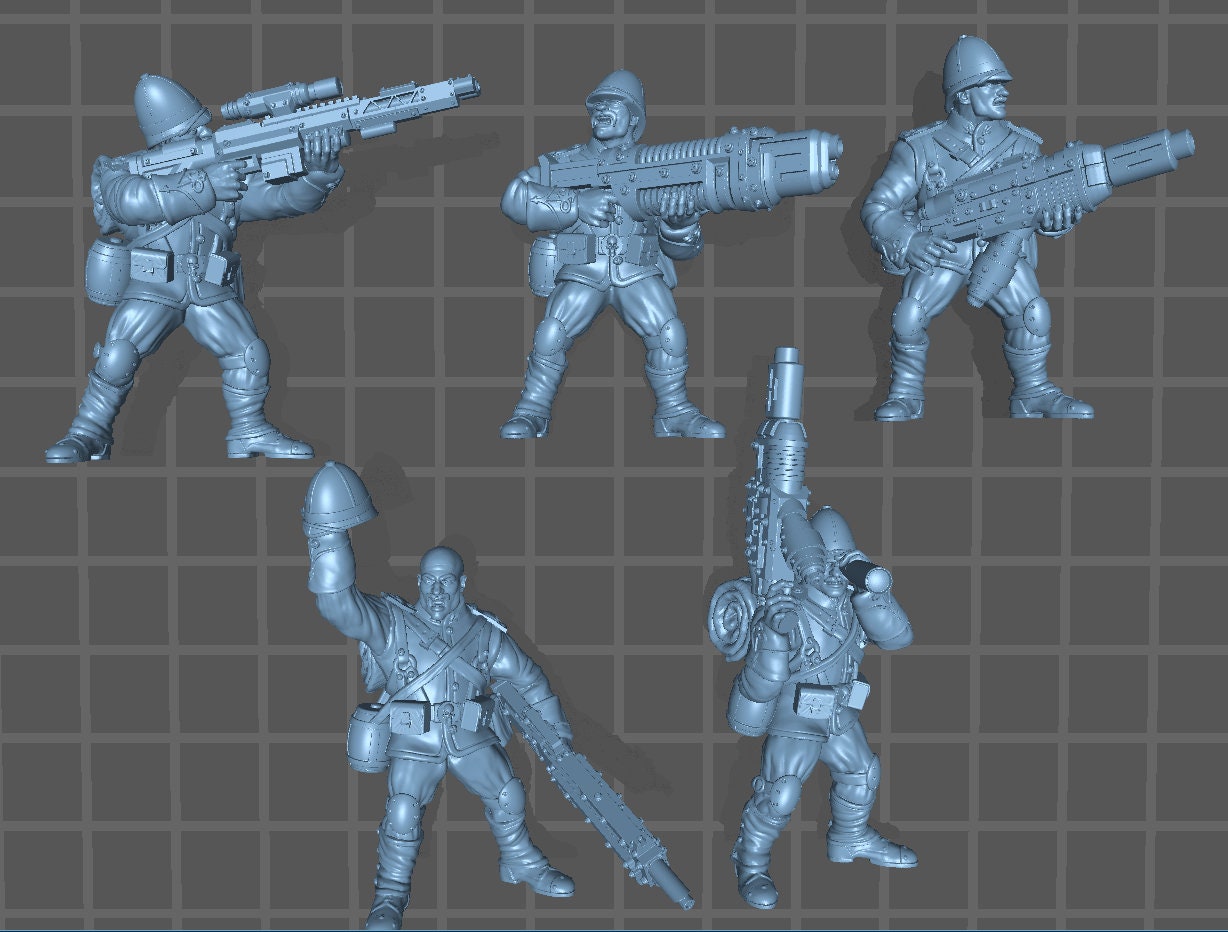 5 x Colonial Heavy Weapon Warriors of the Imperial Praetorian Division Guard