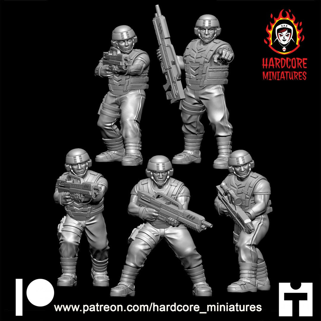 5 x Mobile Infantry of the Starship Troopers | Hardcore Miniatures
