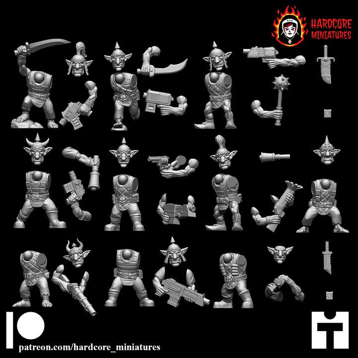 10 x Retro Gobbos - Goblins - Orcs Orks Orkaz Boyz Gretchin Runtherd