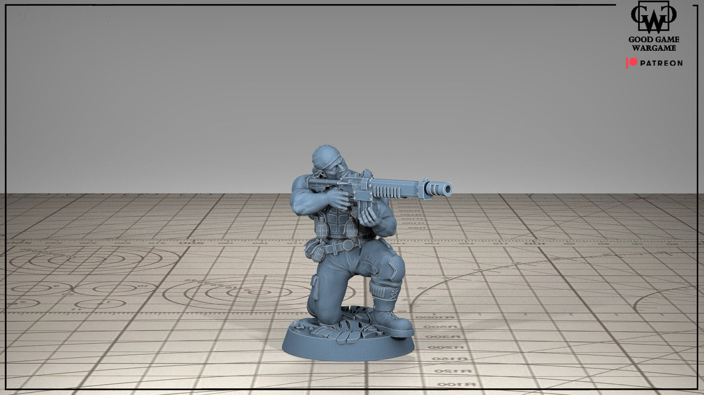 10 x Imperial Jungle Fighters of the Warrior Guard Division Squad 2 -Patrol Combat Korps Assembled -Militarum