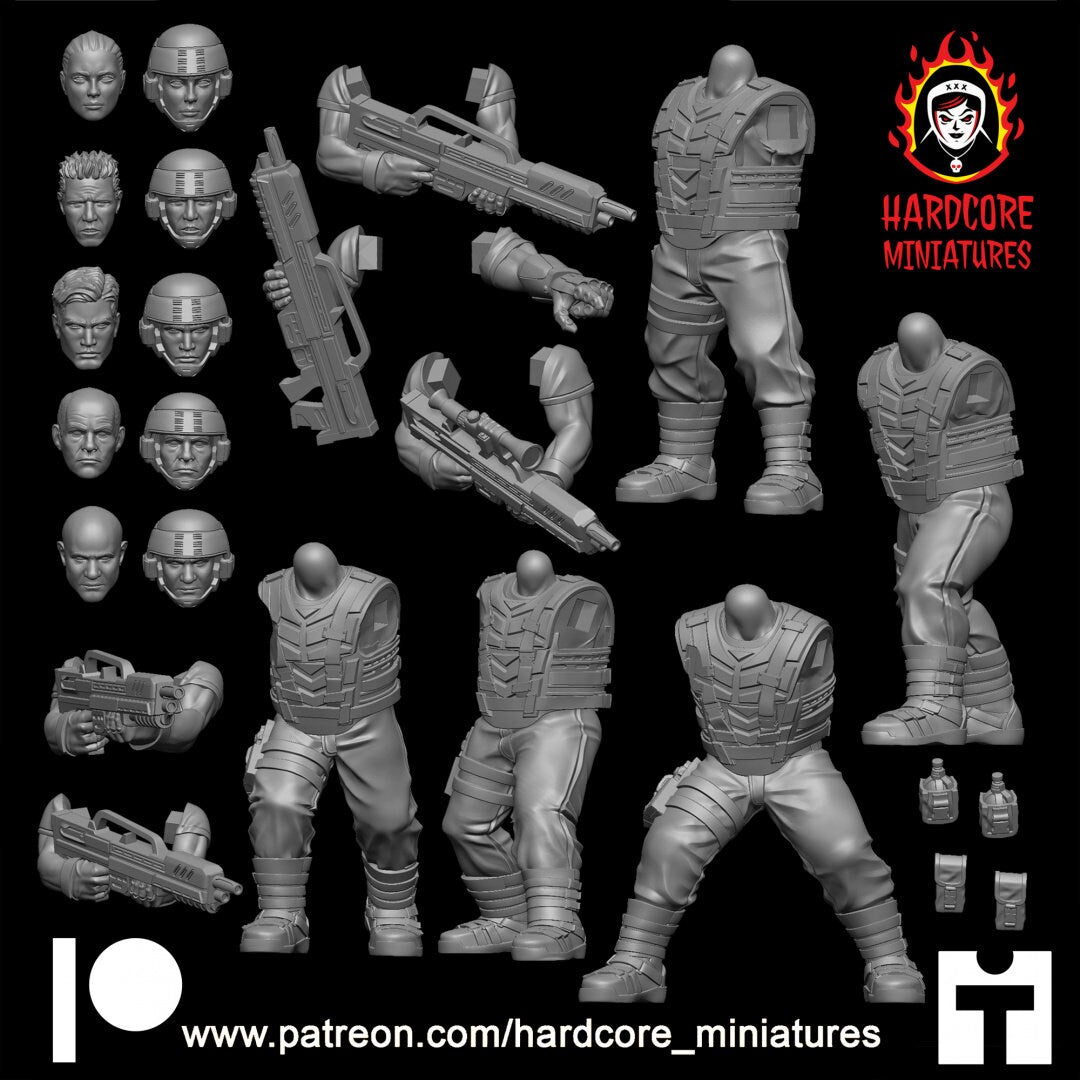 5 x Mobile Infantry of the Starship Troopers | Hardcore Miniatures