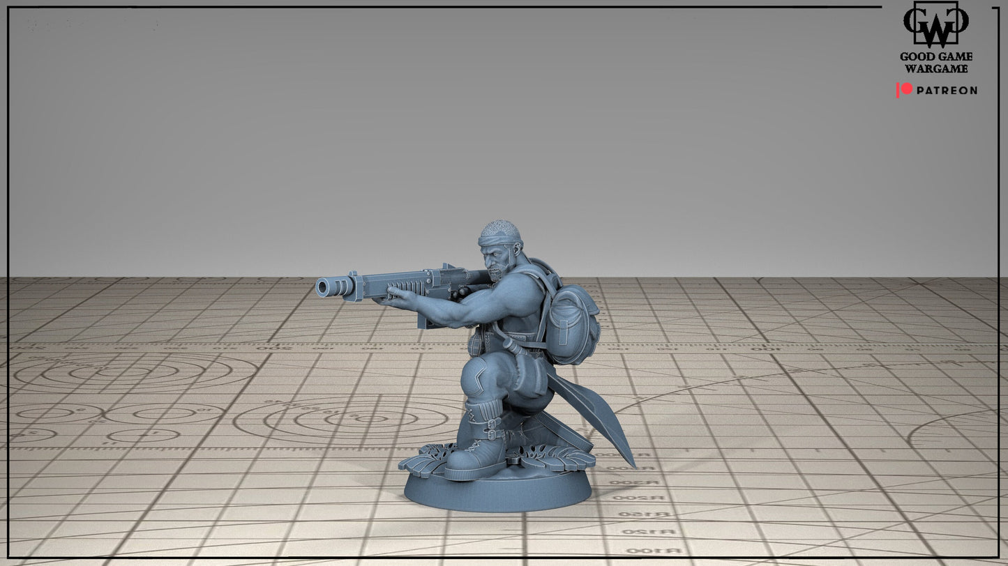 10 x Imperial Jungle Fighters of the Warrior Guard Division Squad 2 -Patrol Combat Korps Assembled -Militarum