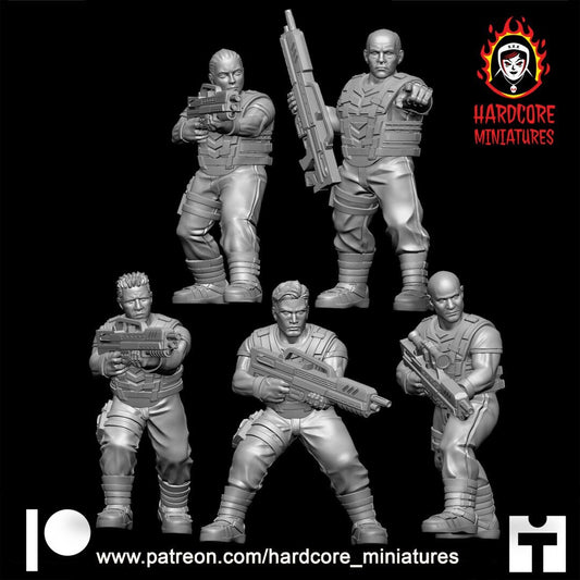 5 x Mobile Infantry of the Starship Troopers | Hardcore Miniatures