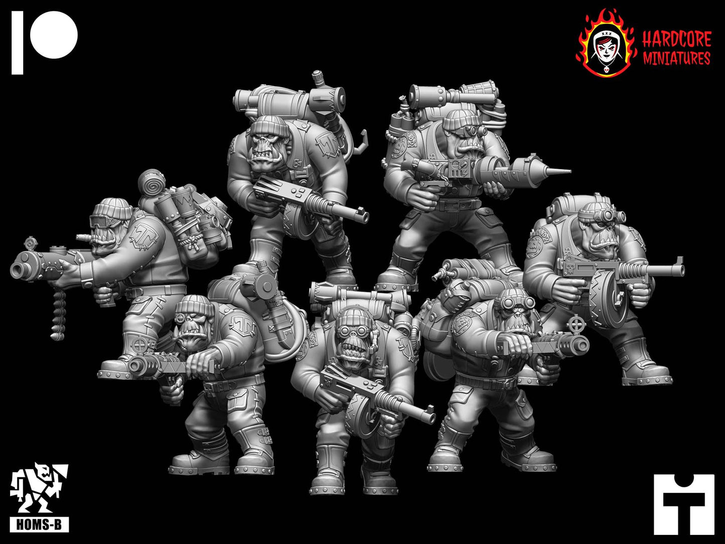 Space Brit Orcs Bits - Hardcore Miniatures - Modular Ork Boyz