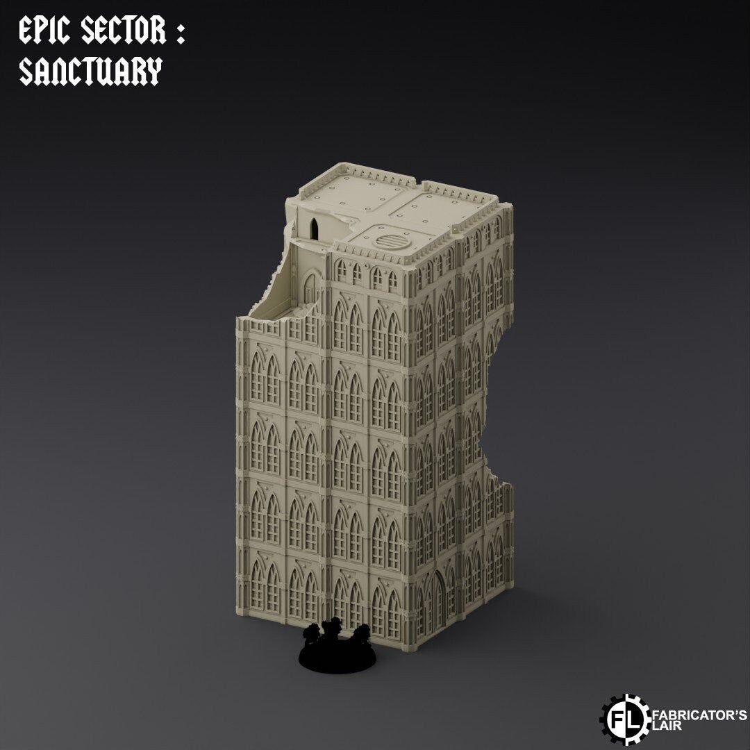 Ruined City Large Building Scatter Terrain - Epic Scale - Imperialis Legions - Titanicus