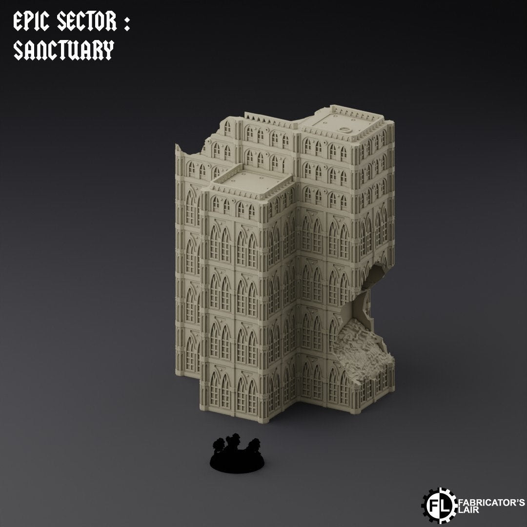 Ruined City Large Building Scatter Terrain - Epic Scale - Imperialis Legions - Titanicus