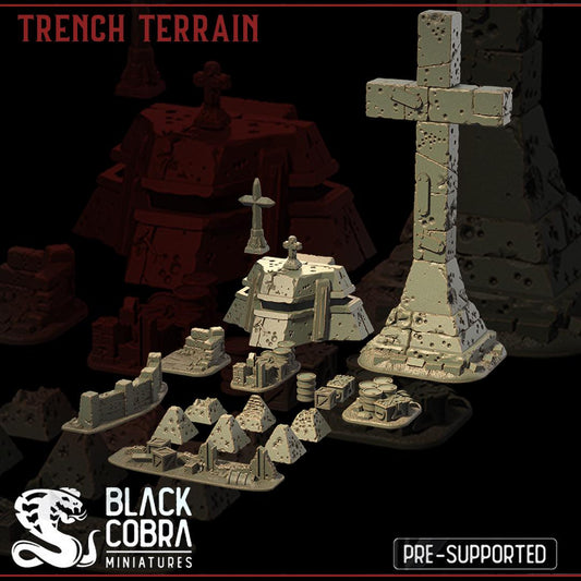 Trench Pilgrim Terrain Set of the Trench Crusade - FDM Printed - Wargaming and Tabletop Terrain