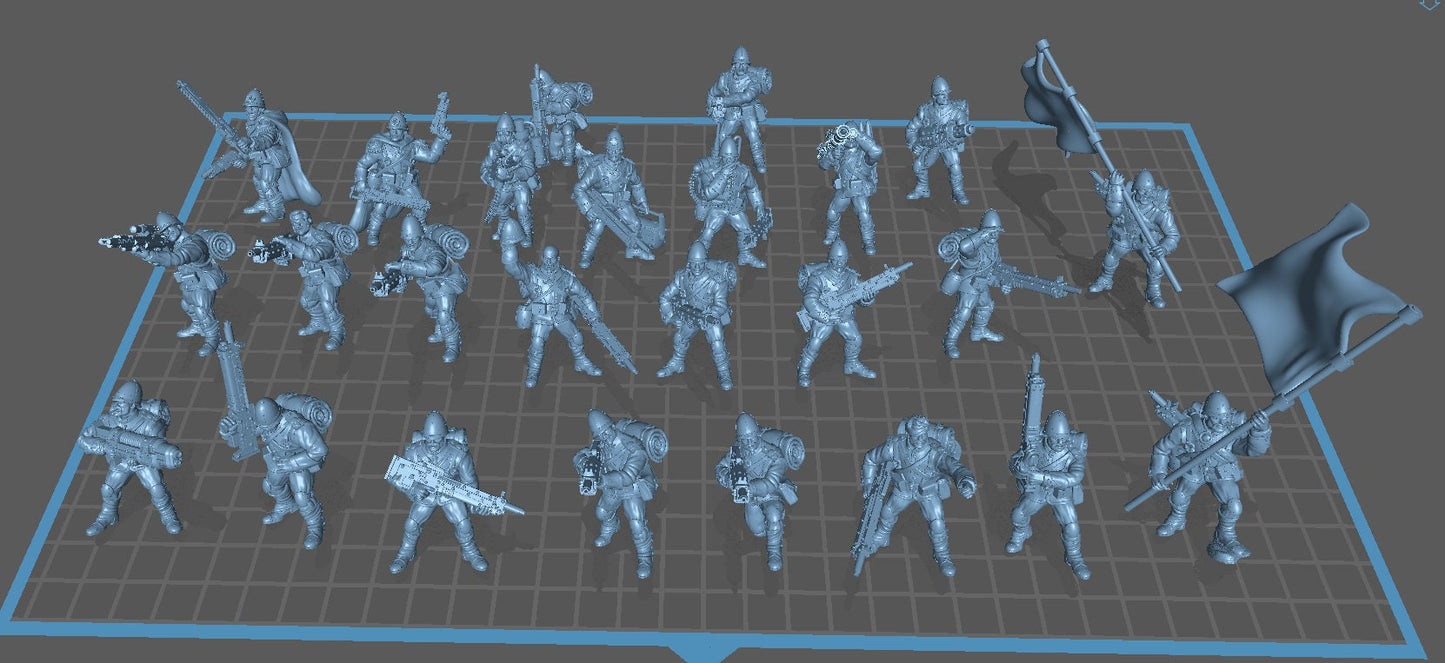 25 x Colonial Warriors of the Imperial Praetorian Division Guard - Heavy Weapons - Infantry