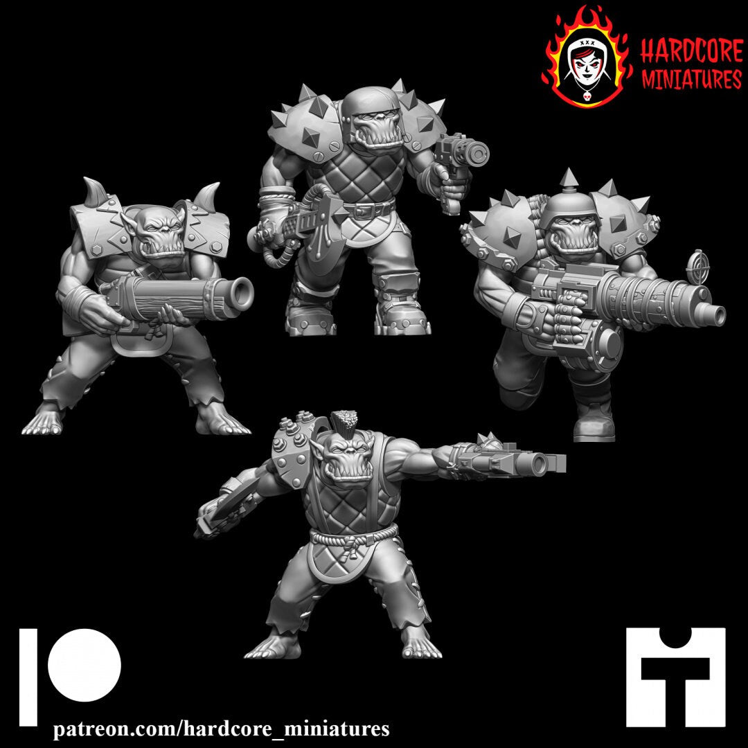 12 x Space Orks Retro Boyz  - Modular - Hardcore Miniatures