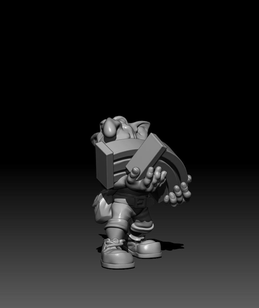 Mekboy and 6 Runts! - Trollett Miniature - Orks mek boy miniature and 6 grots!