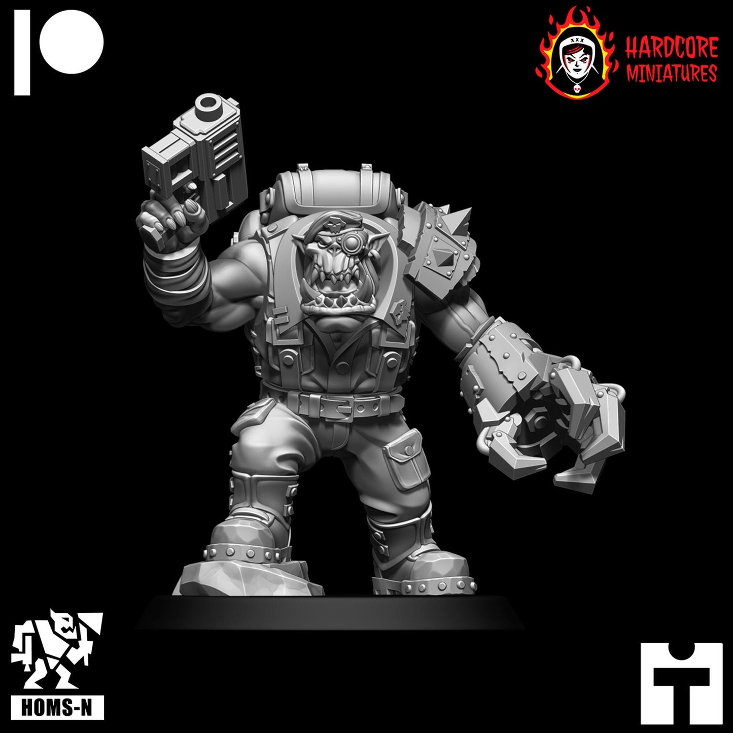 Brit Orcs Noble Big Officer - Hardcore Miniatures - Modular Ork Boyz