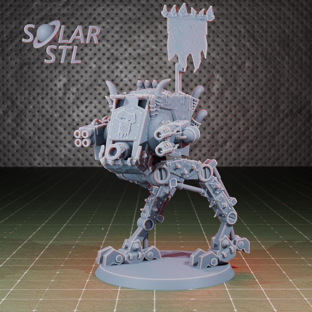 Ork Looted AT-ST Style Walker Sentinel  - Solar STL Orc Boys