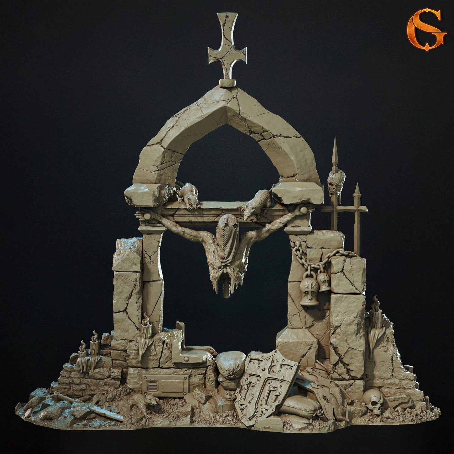 Small Shrine Styled for Trench Crusade Scatter Terrain