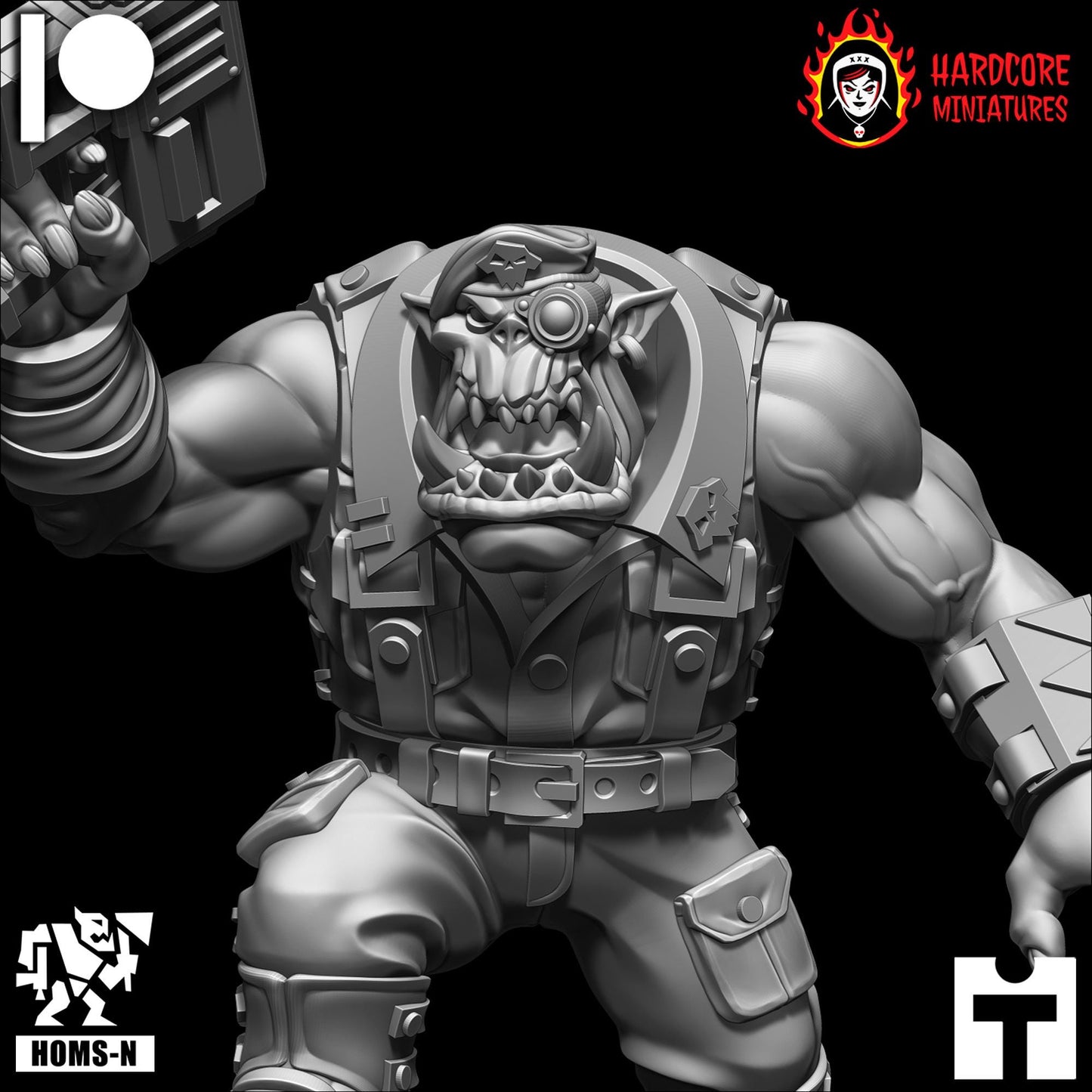 Brit Orcs Noble Big Officer - Hardcore Miniatures - Modular Ork Boyz