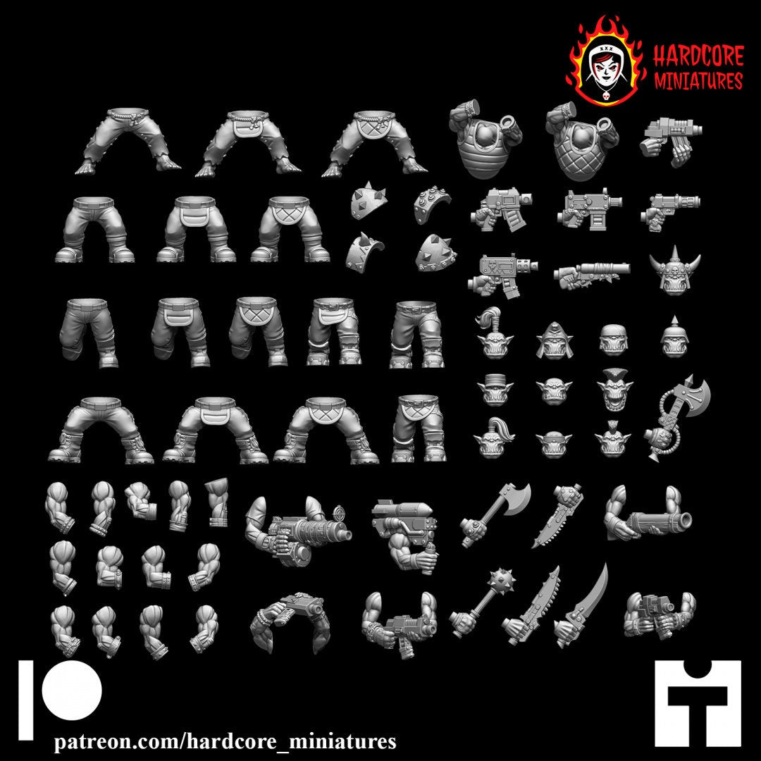 12 x Space Orks Retro Boyz  - Modular - Hardcore Miniatures