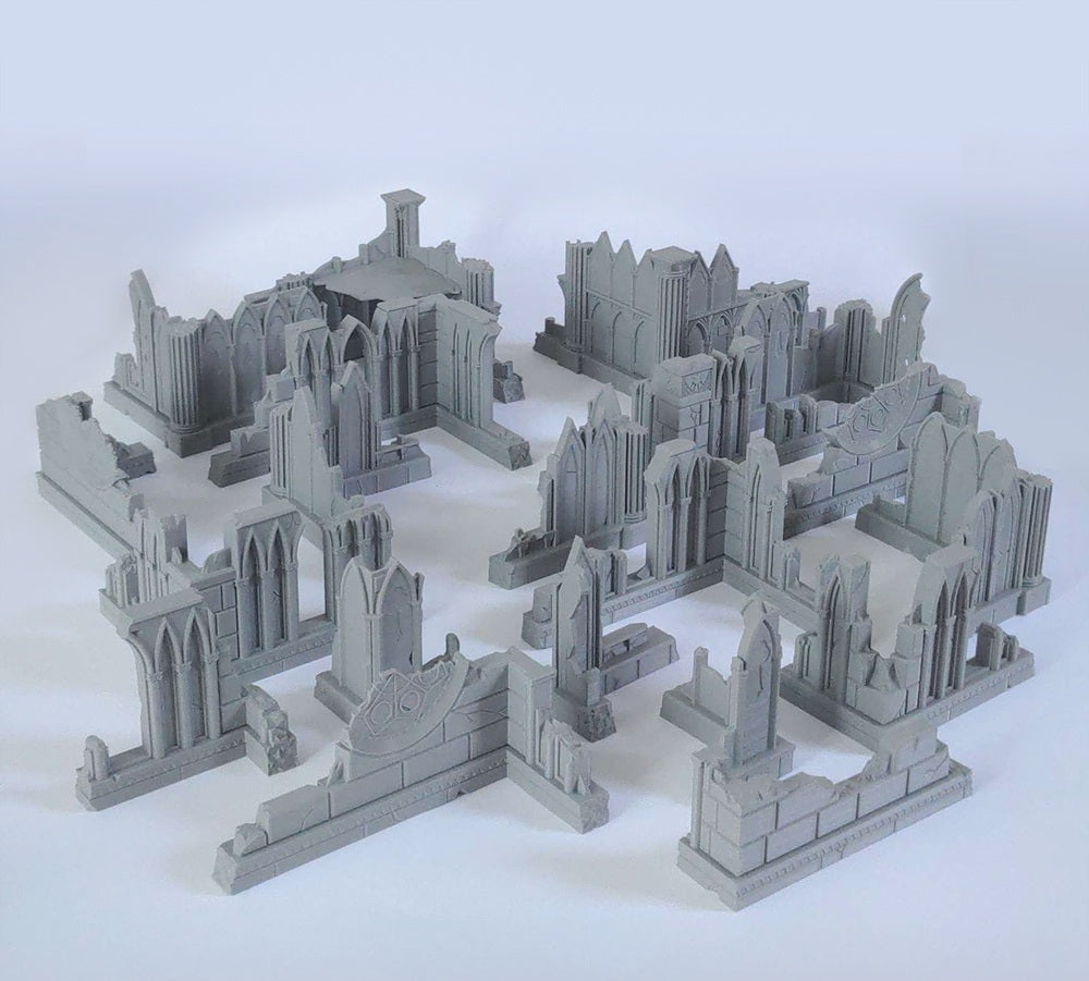 Retro Gothic Ruins, 20 Piece Set.