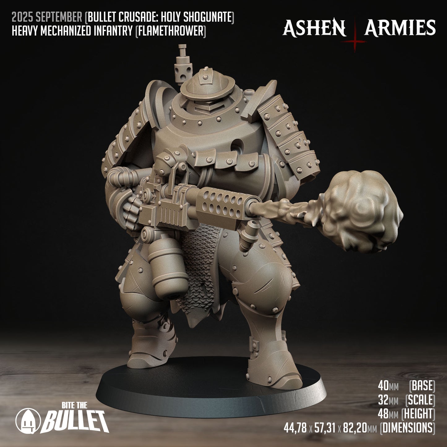 Mechanised Soldier with Flamethrower- Holy Shogunate - New Church Proxy - Trench War Trench Crusade Compatible. (Copy)