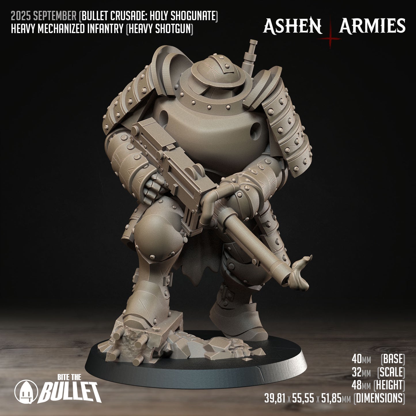 Mechanised Soldier with Heavy Shotgun - Holy Shogunate - New Church Proxy - Trench War - Trench Crusade Compatible