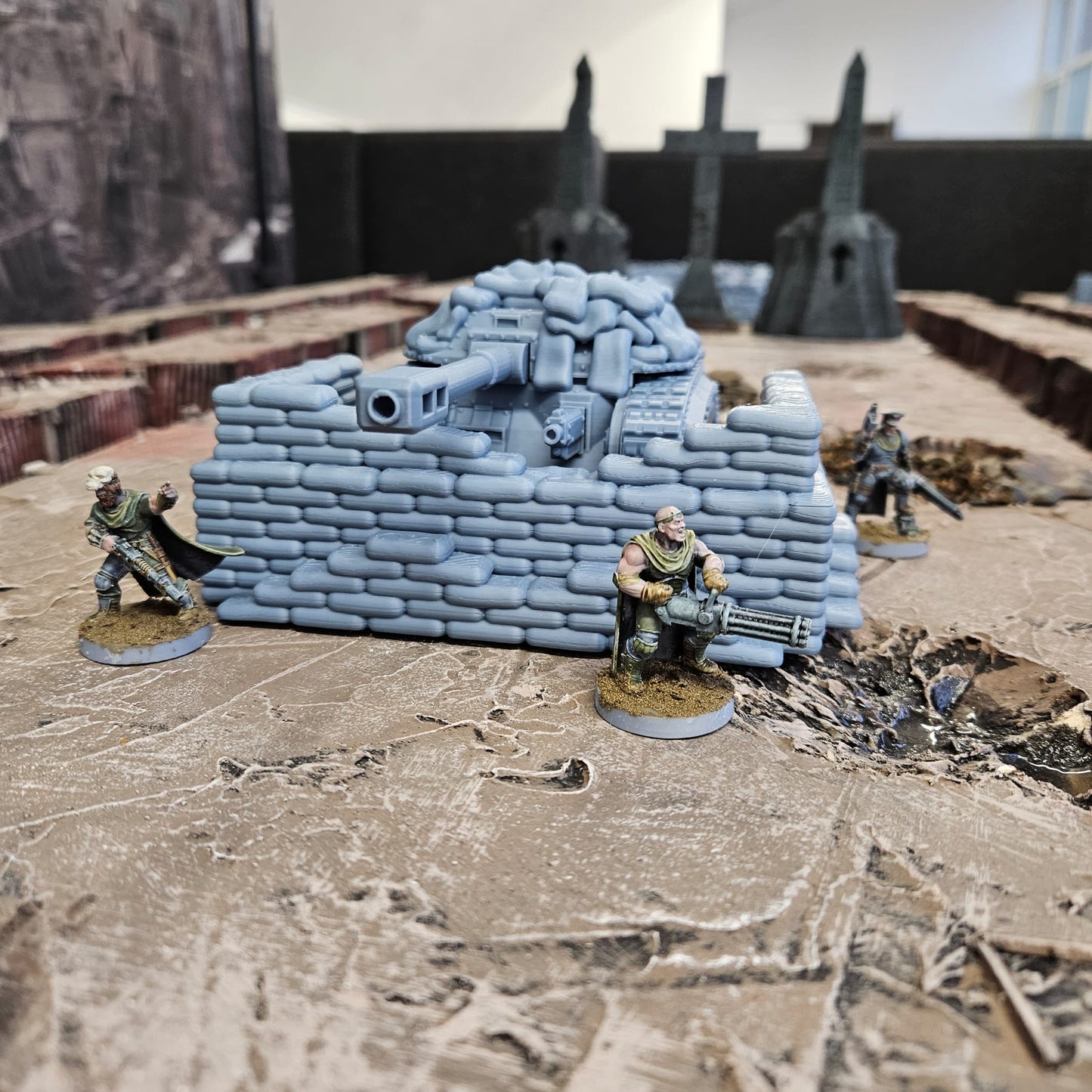 Medium Tank with Sandbag Fortifications - FDM Printed.
