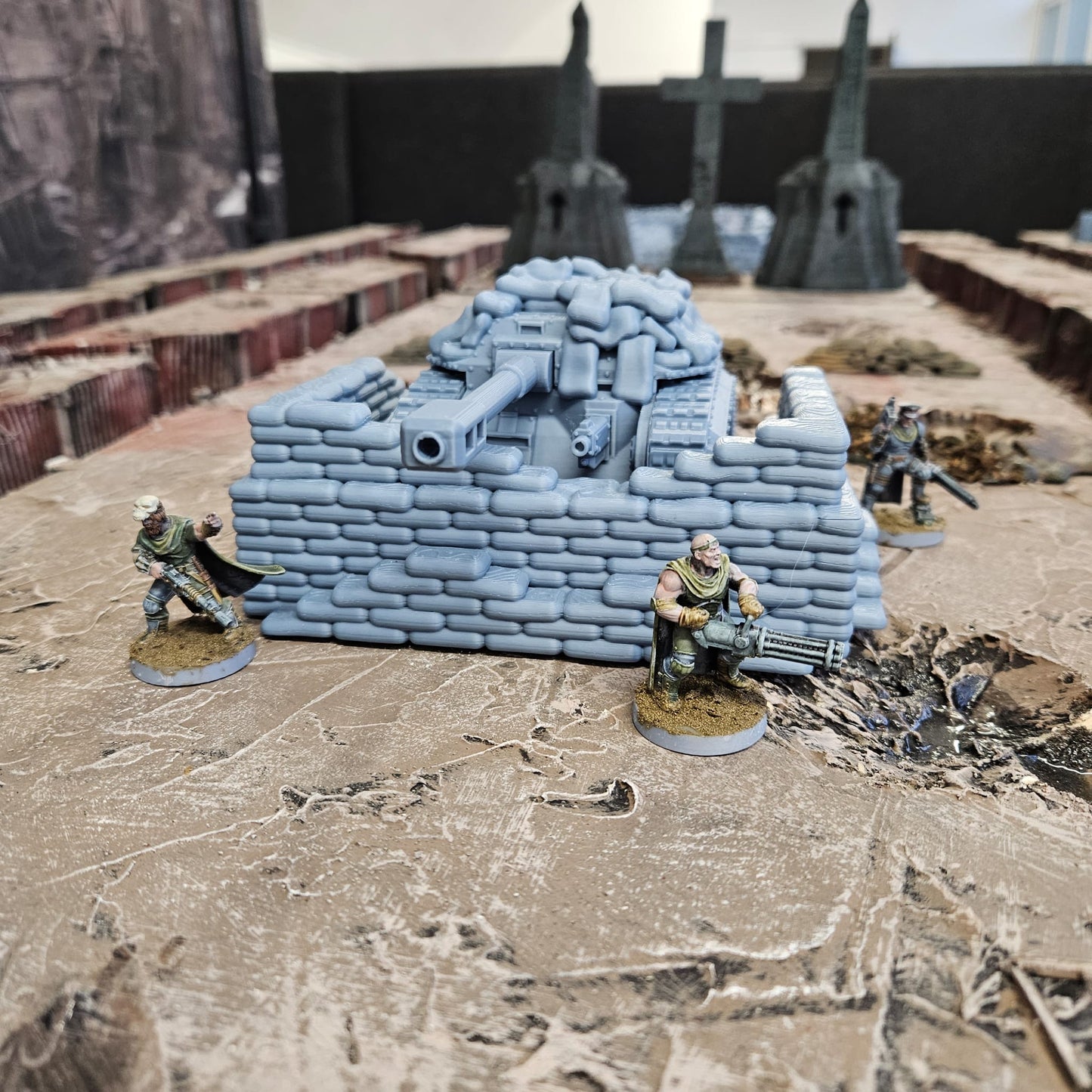 Medium Tank with Sandbag Fortifications - FDM Printed.
