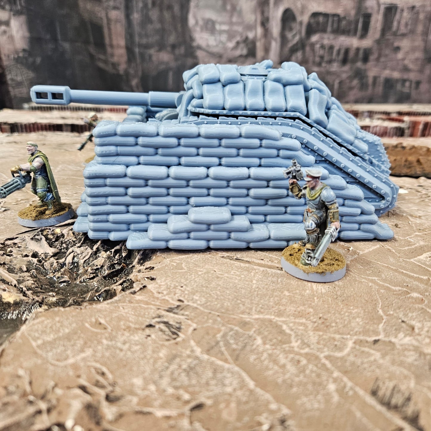 Medium Tank with Sandbag Fortifications - FDM Printed.