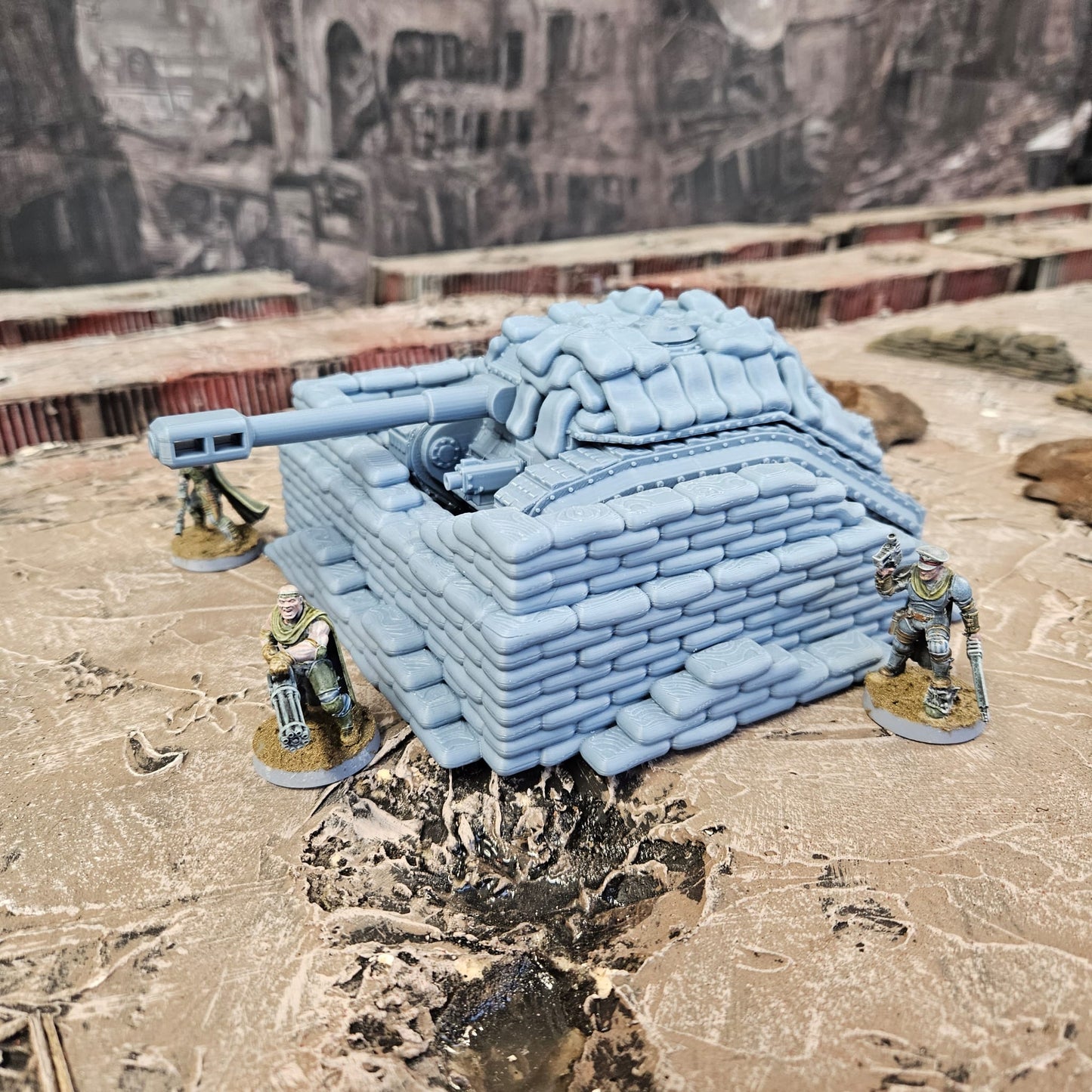 Medium Tank with Sandbag Fortifications - FDM Printed.