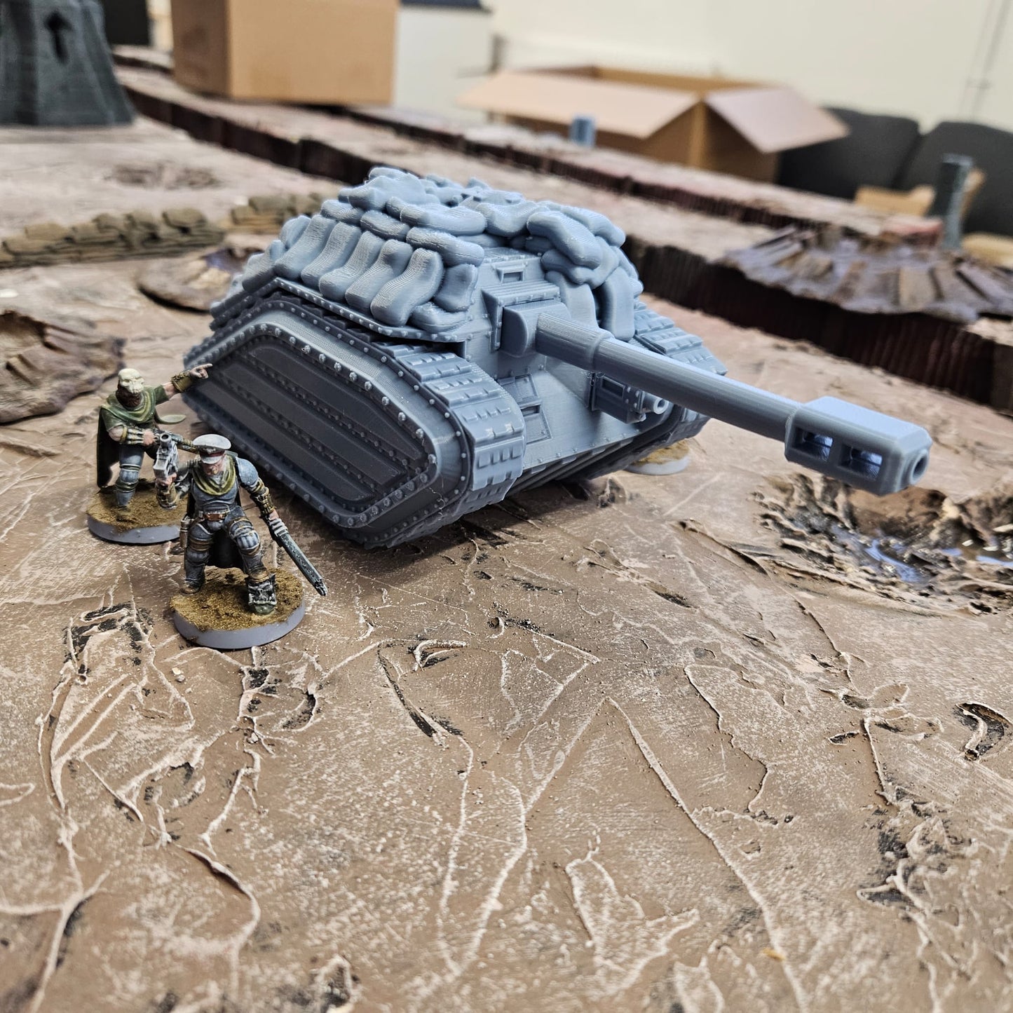 Medium Tank with Sandbag Fortifications - FDM Printed.