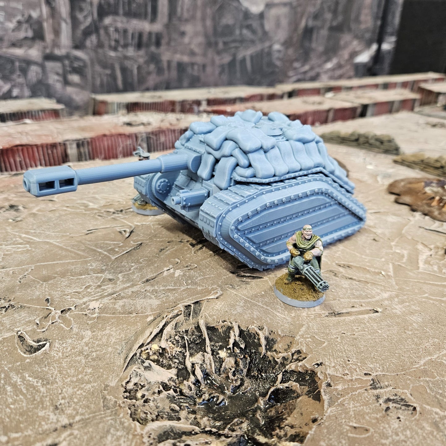 Medium Tank with Sandbag Fortifications - FDM Printed.