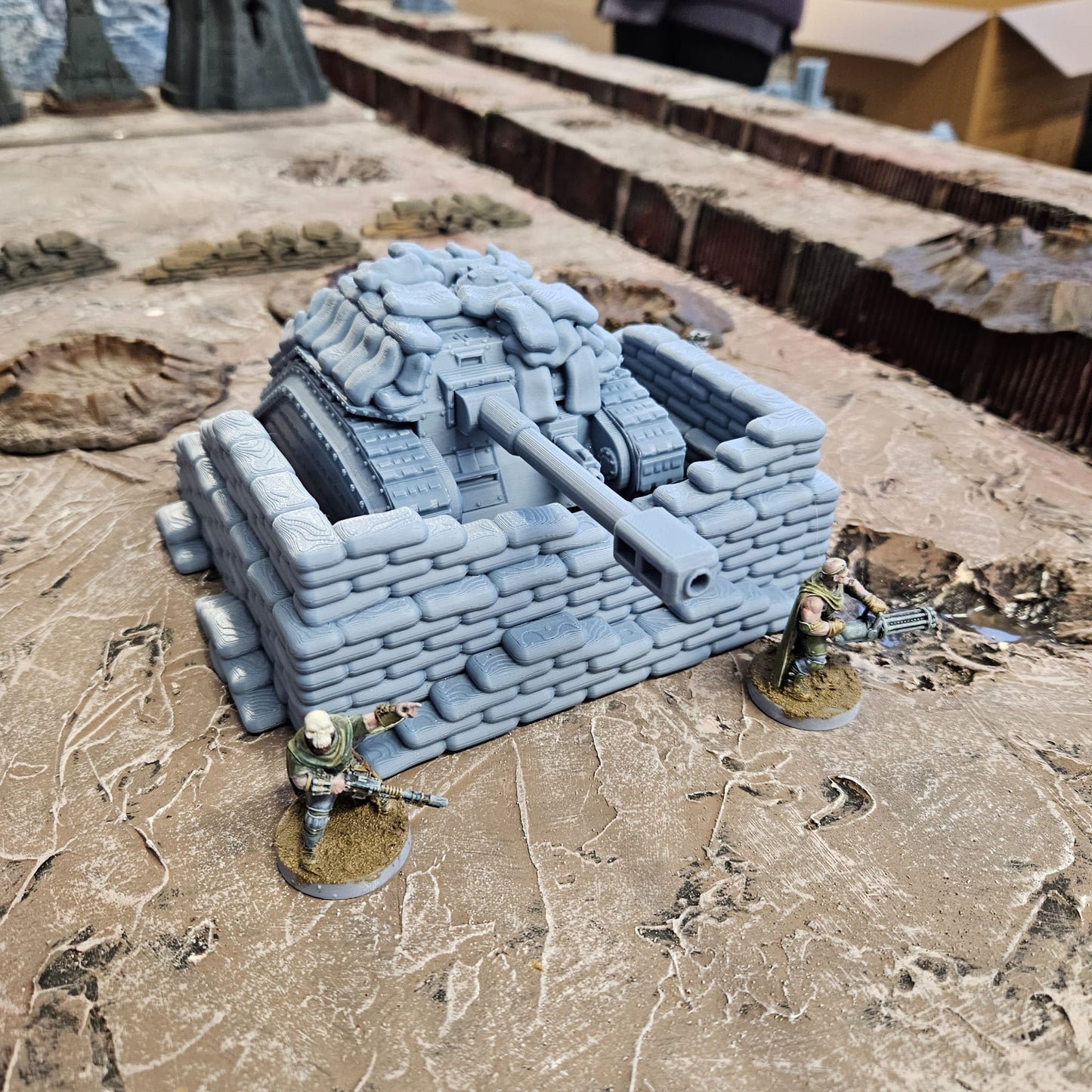Medium Tank with Sandbag Fortifications - FDM Printed.