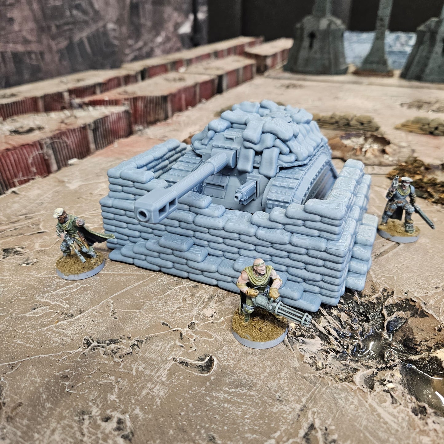 Medium Tank with Sandbag Fortifications - FDM Printed.