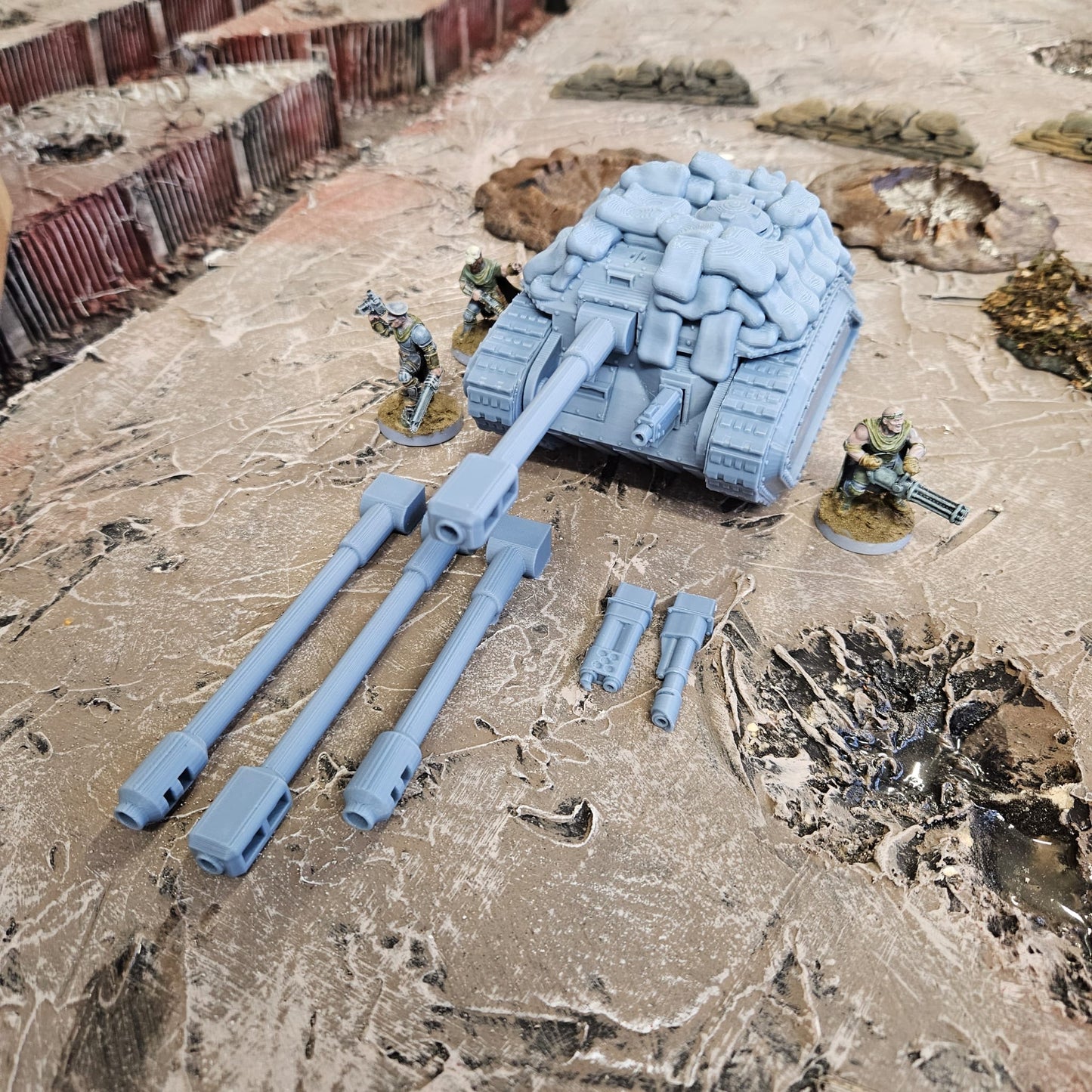 Medium Tank with Sandbag Fortifications - FDM Printed.