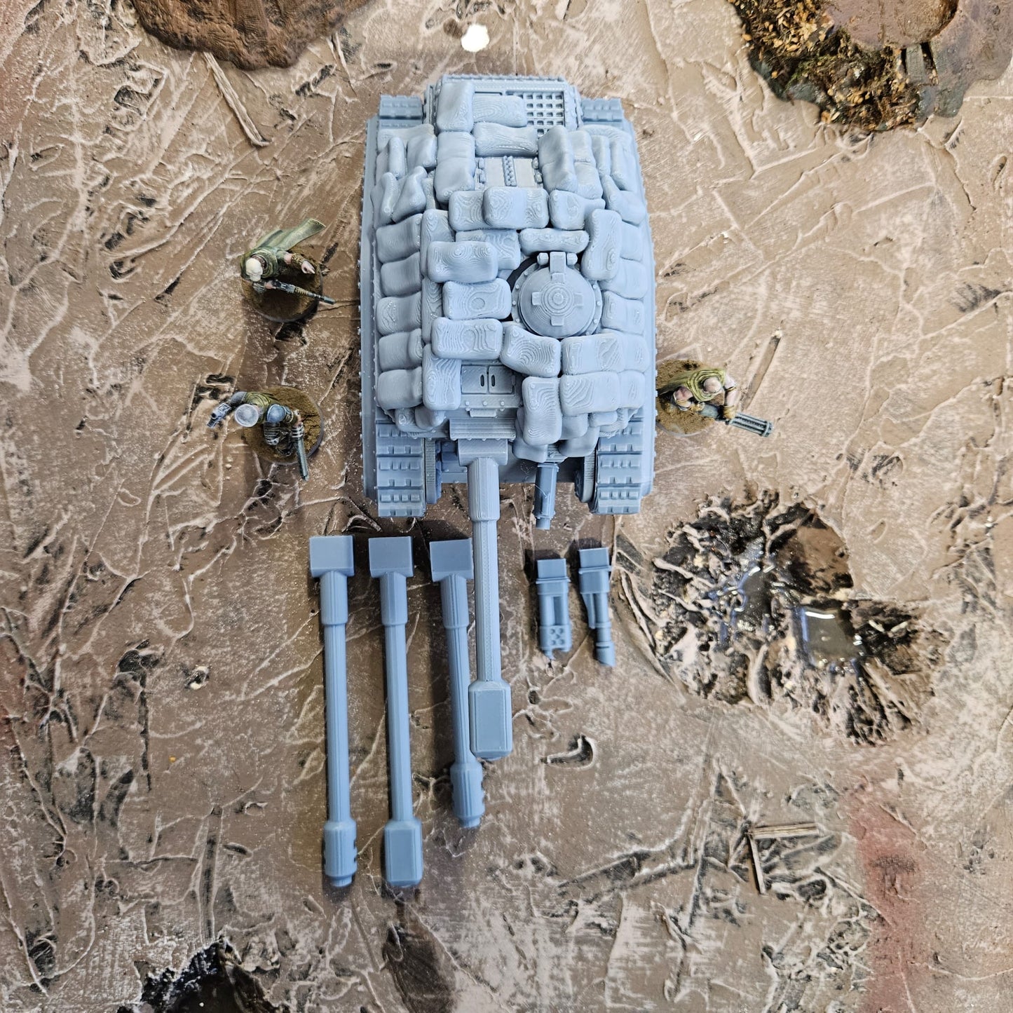 Medium Tank with Sandbag Fortifications - FDM Printed.