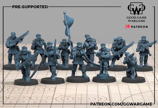 11 x Female Womens Imperial Fighters of the Warrior Guard Division- Patrol Combat Korps Assembled