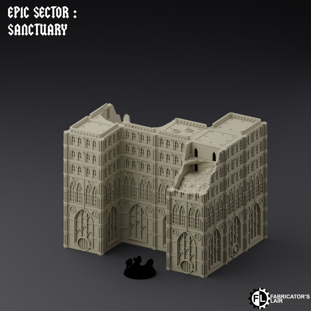 Ruined City Large Building Scatter Terrain - Epic Scale - Imperialis Legions - Titanicus