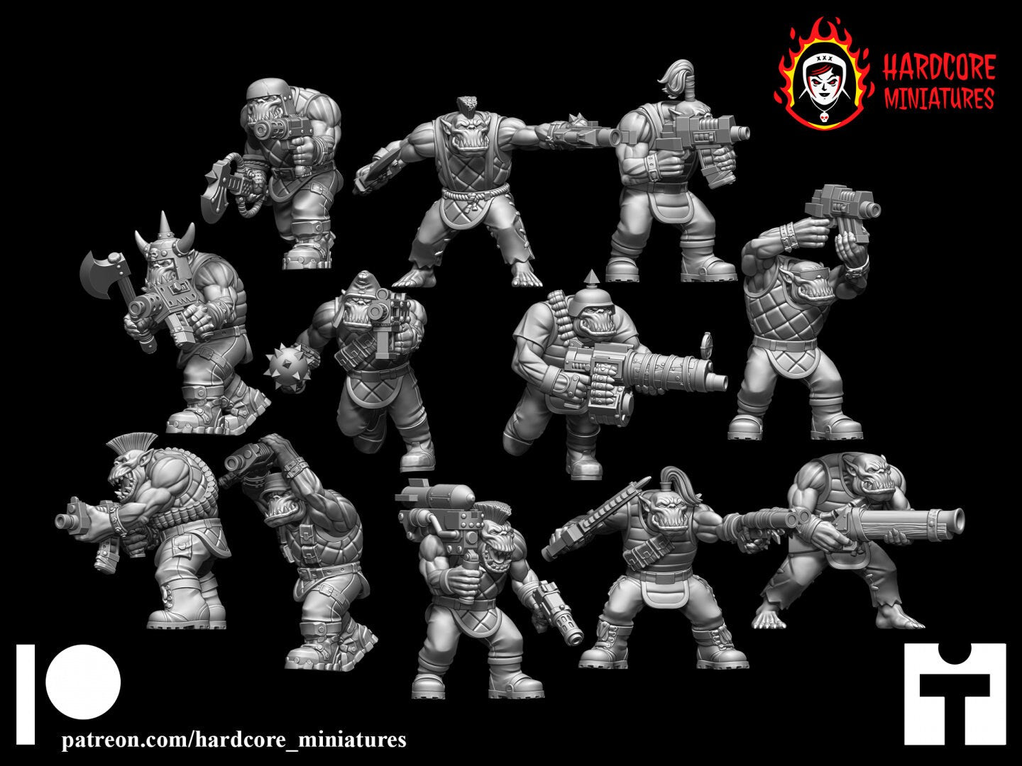 12 x Space Orks Retro Boyz  - Modular - Hardcore Miniatures