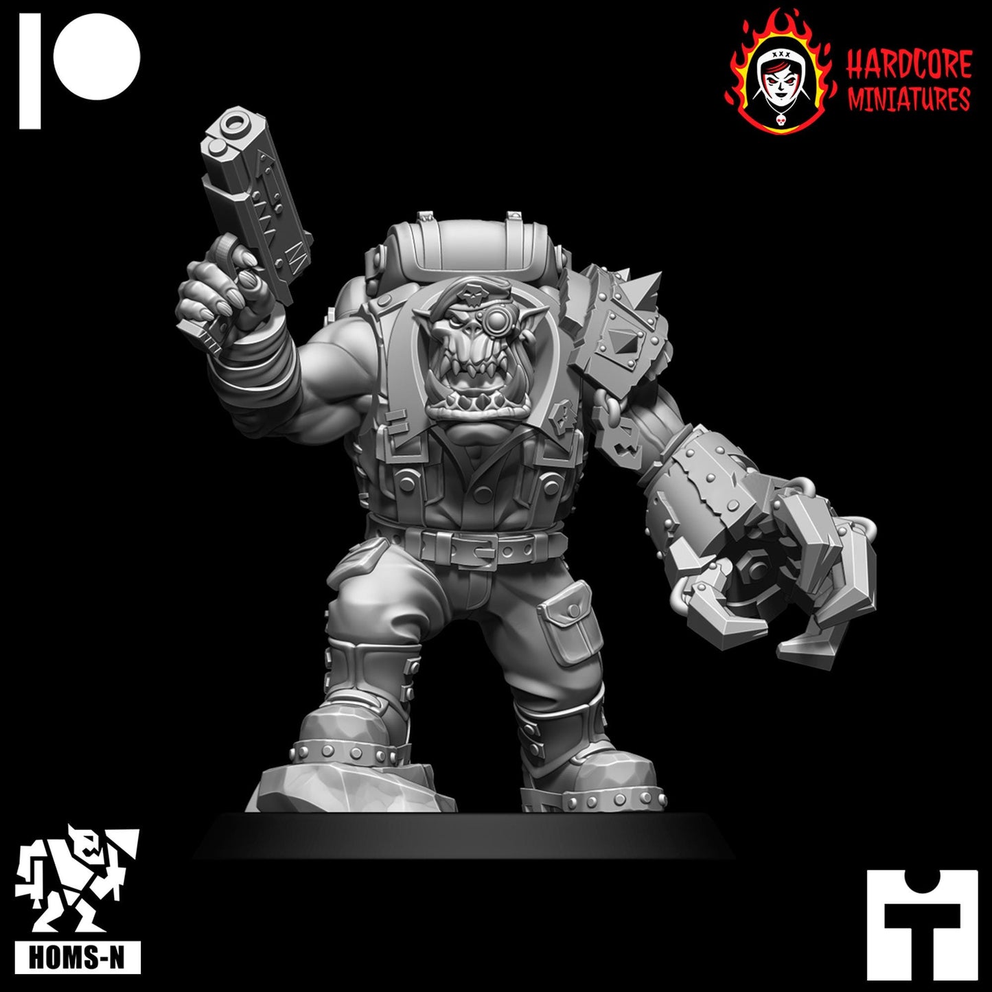 Brit Orcs Noble Big Officer - Hardcore Miniatures - Modular Ork Boyz