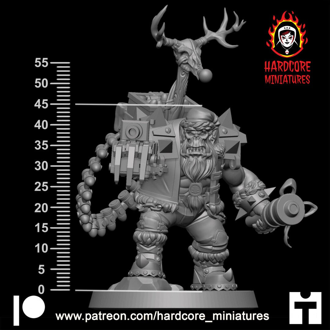Santa Claws Boss Ork Orc - Orcs Orks Orkaz Boyz - Hardcore Miniatures - Slugga