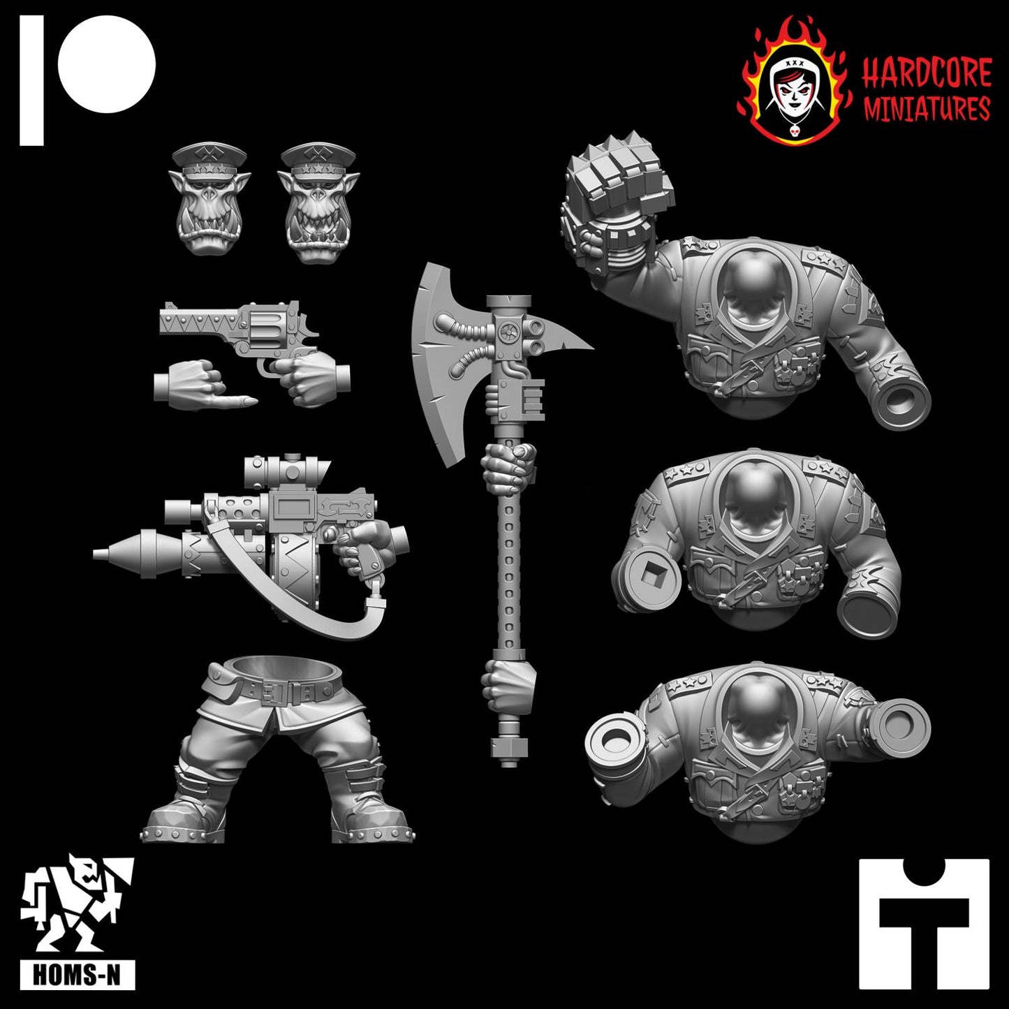 Brit Ork Kommando Squad - Hardcore Miniatures - Modular Ork Boyz