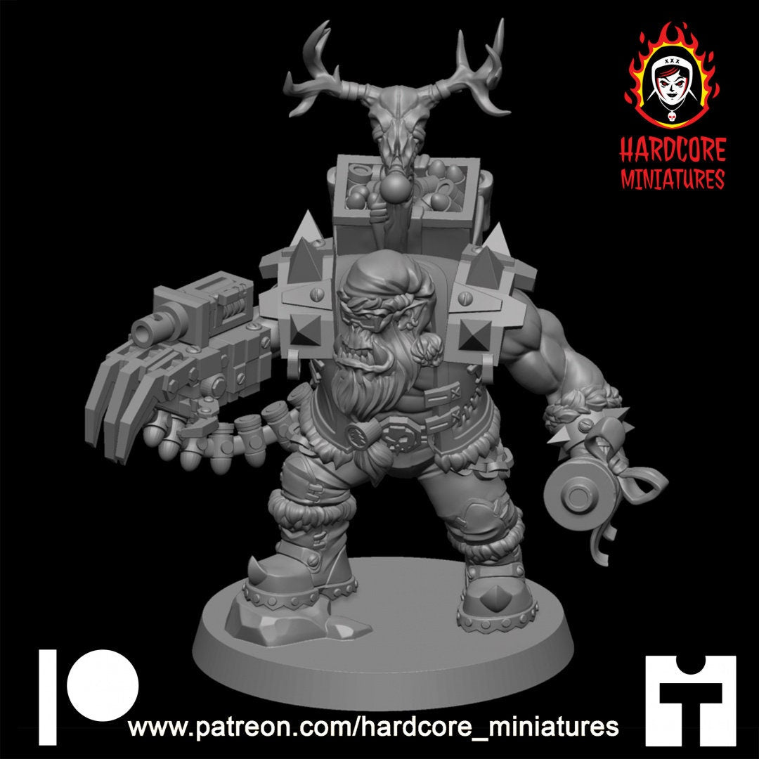 Santa Claws Boss Ork Orc - Orcs Orks Orkaz Boyz - Hardcore Miniatures - Slugga