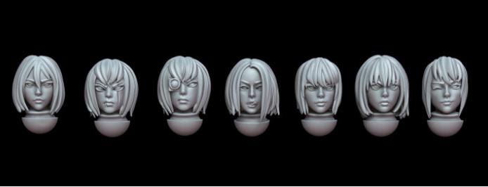 20 x Catgirl Heads - Infantry of the Guard Imperial Militarum Astra - Saint Decent
