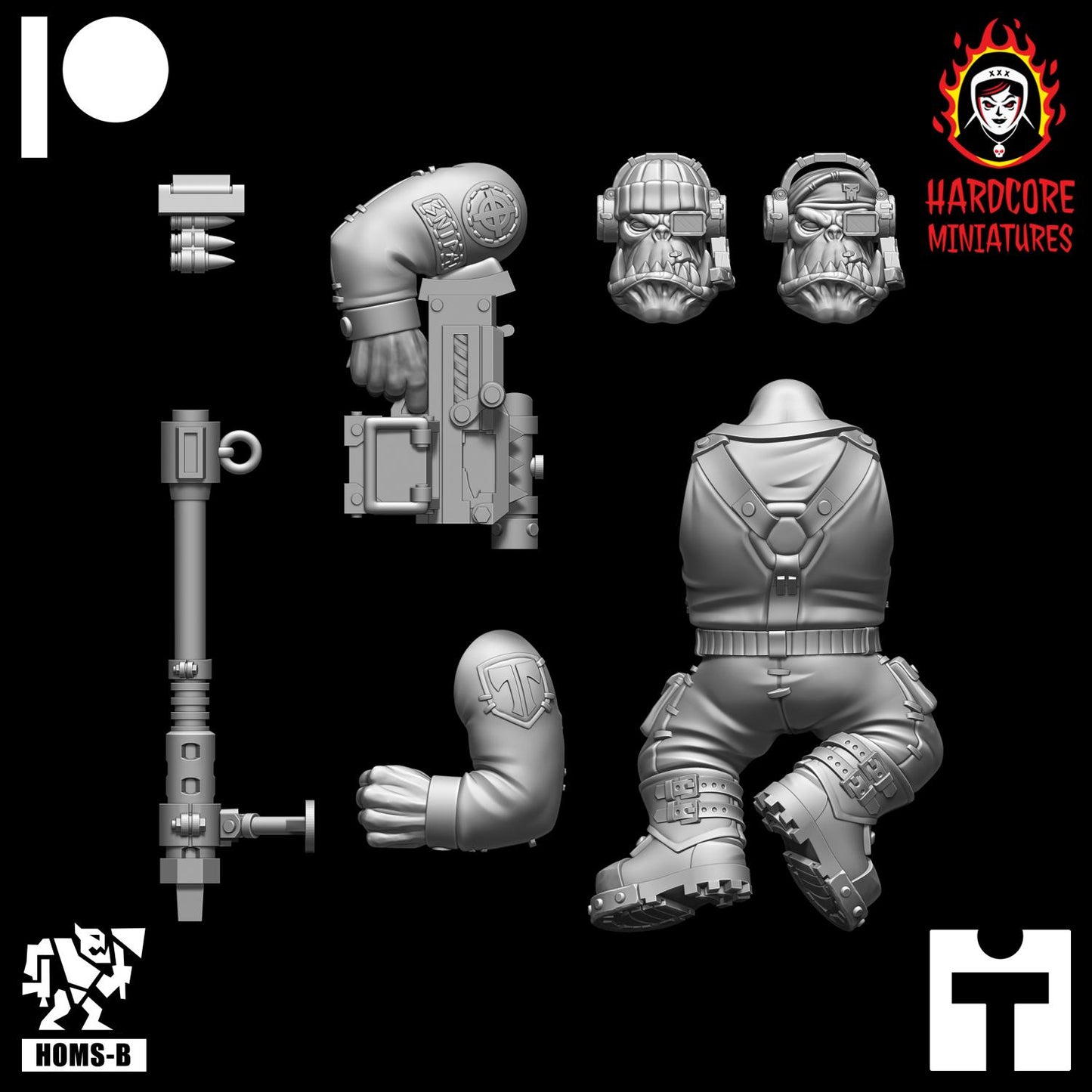 Brit Ork Kommando Squad - Hardcore Miniatures - Modular Ork Boyz