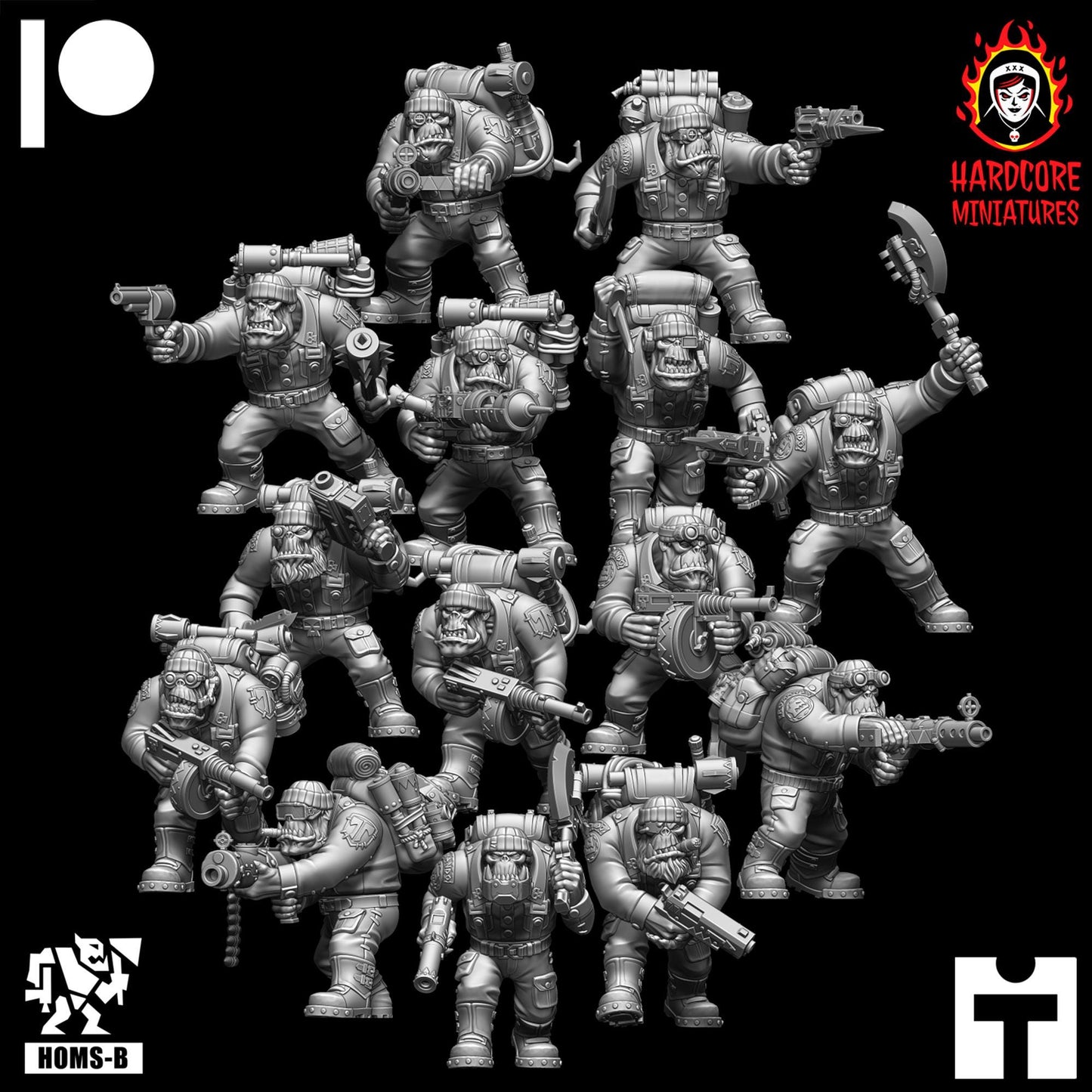 Space Brit Orcs Bits - Hardcore Miniatures - Modular Ork Boyz