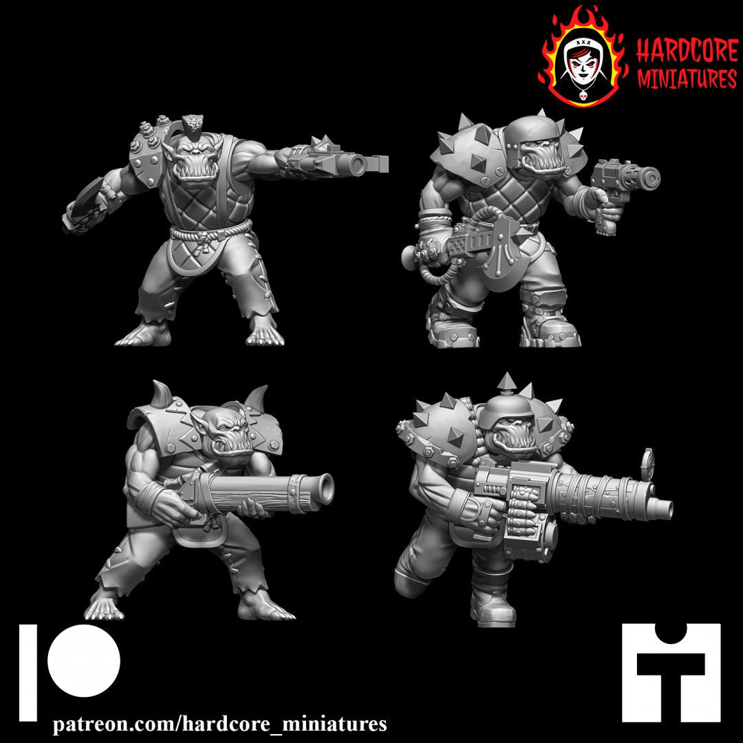 12 x Space Orks Retro Boyz  - Modular - Hardcore Miniatures