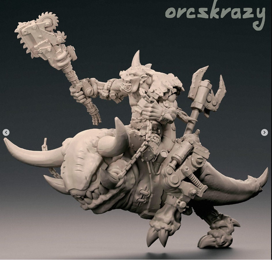 Ork Beastboss - Bull Squig Riding Slugga - OrksCrazy