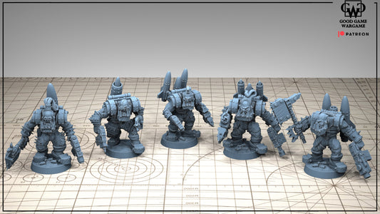 10 x Orkaz Ork Orc Boyz Big Tootha - Boyz that Fly through the Storm - Jetpacks