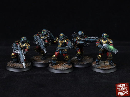 5 x Rundsgaard Shock Squad - Heavy Infantry of the Imperial Regiment Mechanicus Guard Militarum Astra