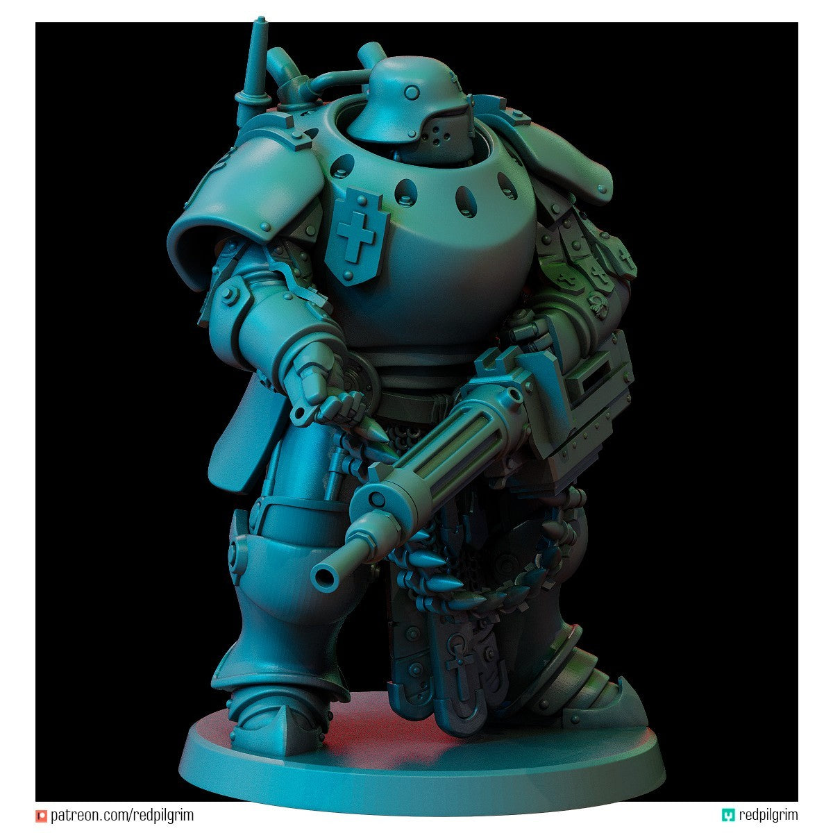 Lieutenant in Machine Armour with Machine Gun- Trench Crusade