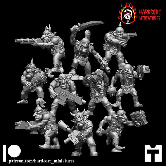 10 x Retro Gobbos - Goblins - Orcs Orks Orkaz Boyz Gretchin Runtherd