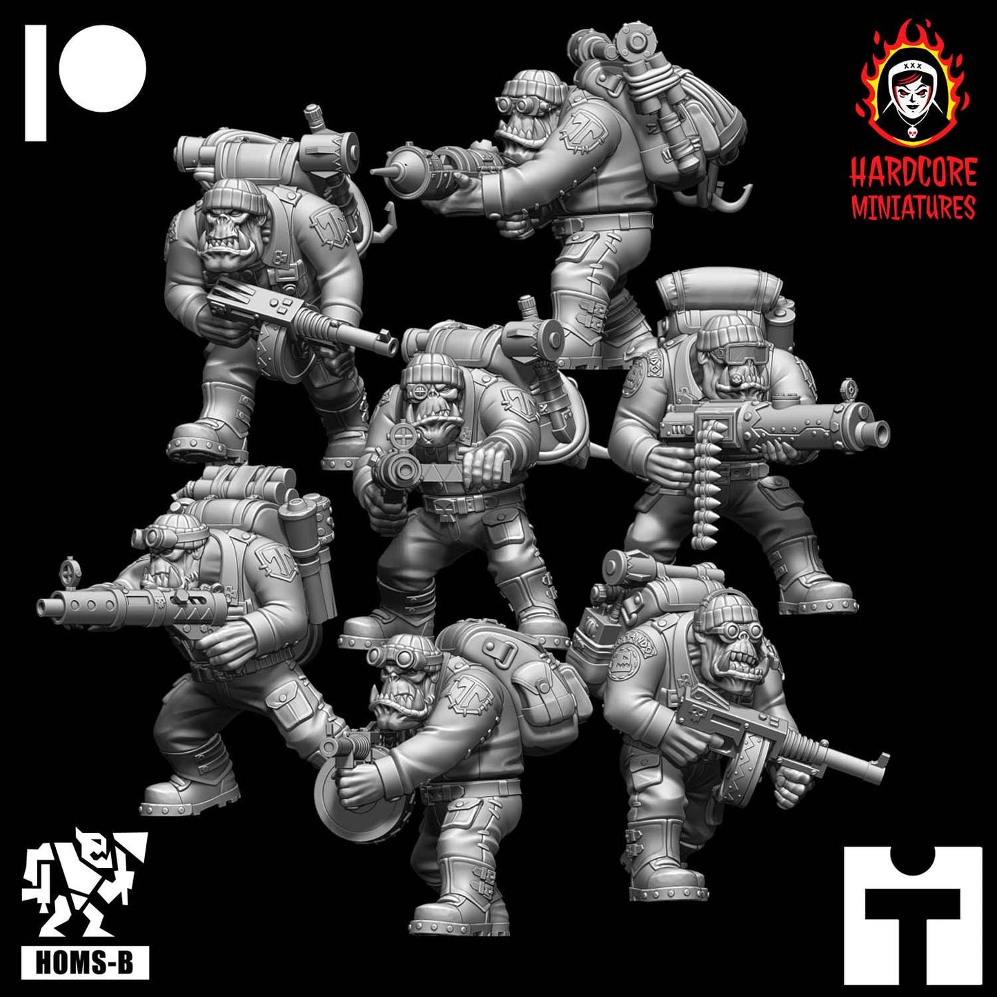 Space Brit Orcs Bits - Hardcore Miniatures - Modular Ork Boyz