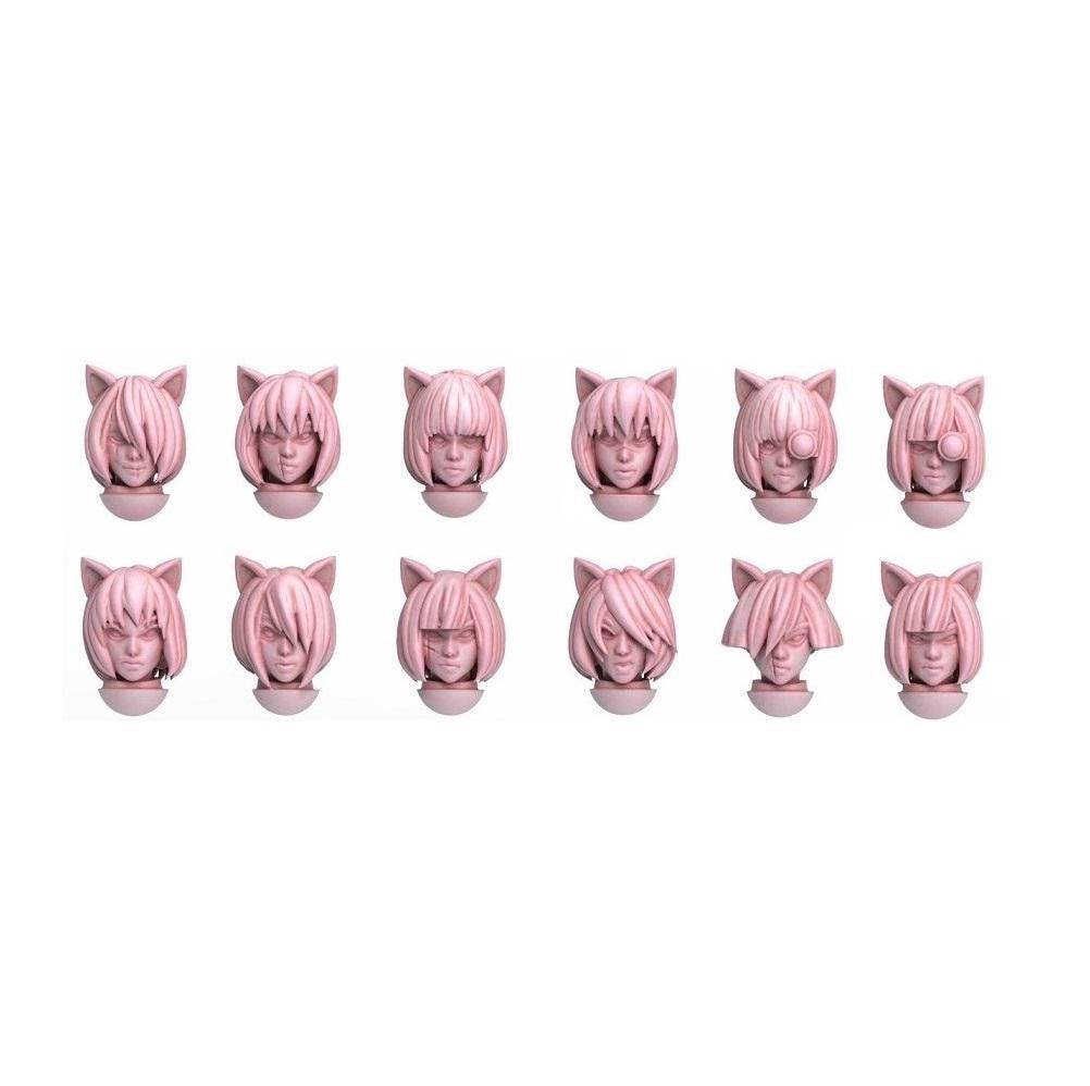 20 x Catgirl Heads - Infantry of the Guard Imperial Militarum Astra - Saint Decent